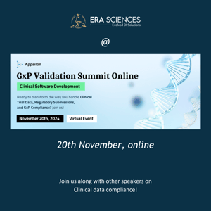 ERA Sciences at GxP Validation Summit online